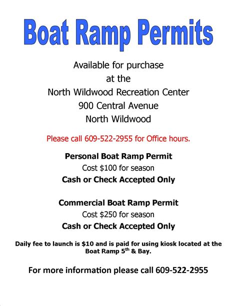 400362W (Google Maps) 31 cars and trailers and 6 cars. . North wildwood boat ramp permit